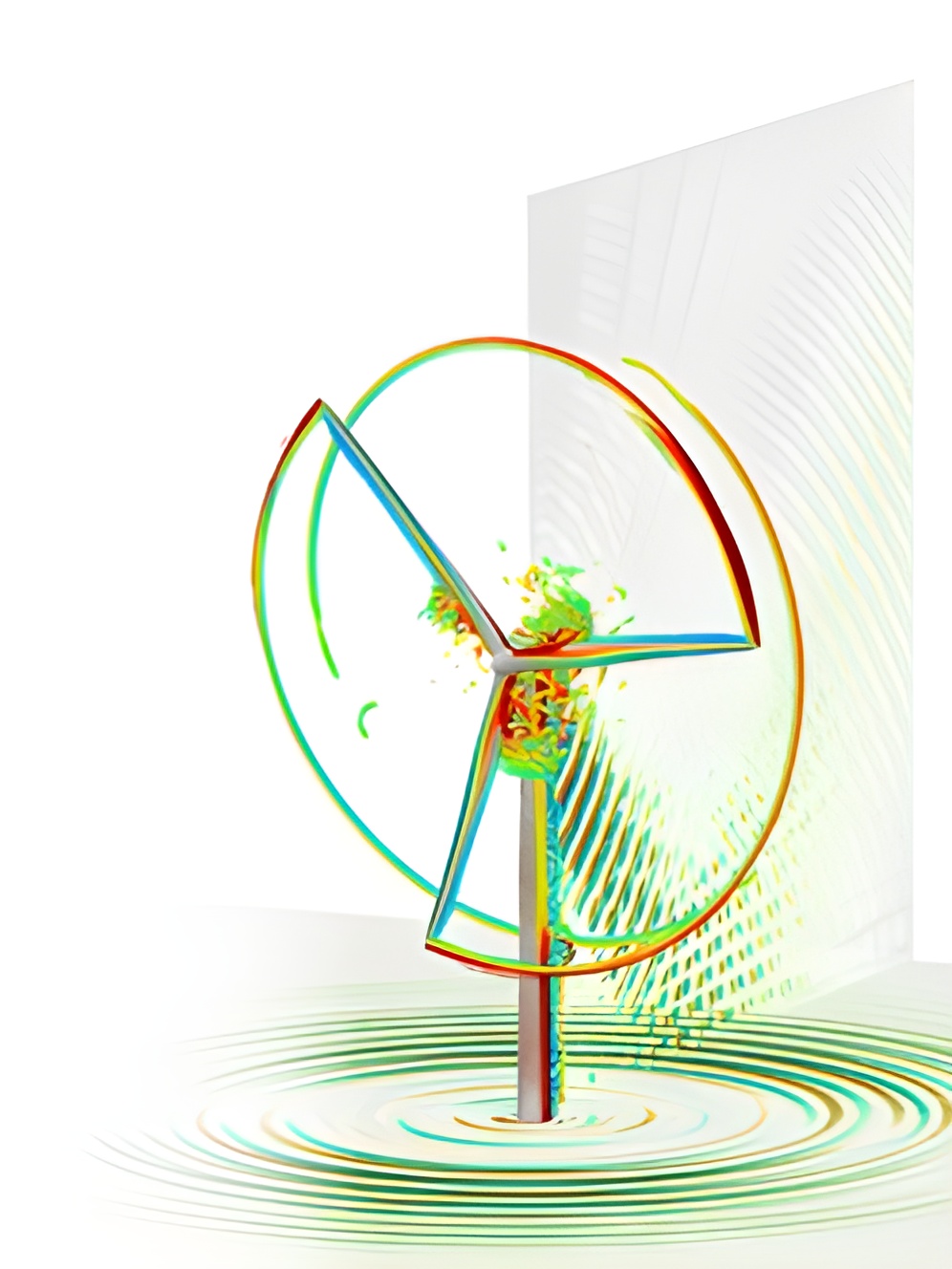 士盟科技-部落格-專題文章-圖2. 視覺化呈現風機運轉時的聲學（噪音）傳播，協助工程師優化葉片設計以降低環境噪音影響。