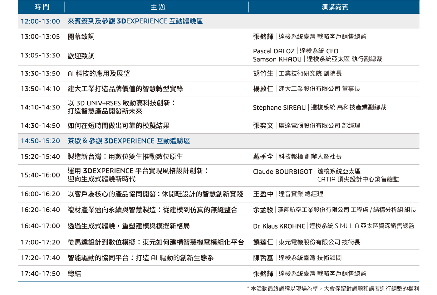 精彩議程