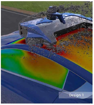 通過 FIND 模組識別汽車自動駕駛部件的噪聲源（灰度圖），通過頻域結果識別車
        身玻璃壓力載荷強度（彩色圖）